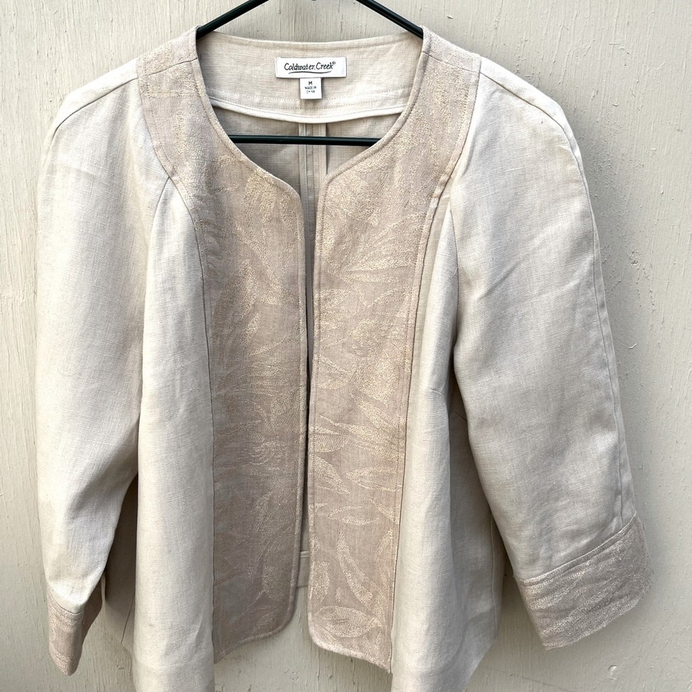 Coldwater Creek linen short jacket